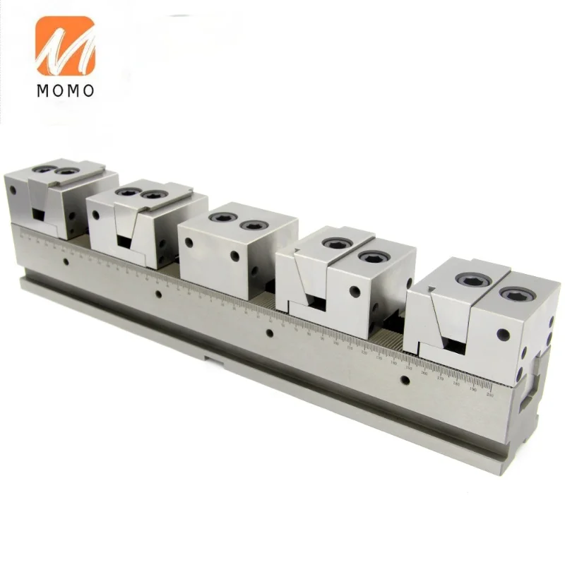 Multiple clamp vice in row for CNC machine