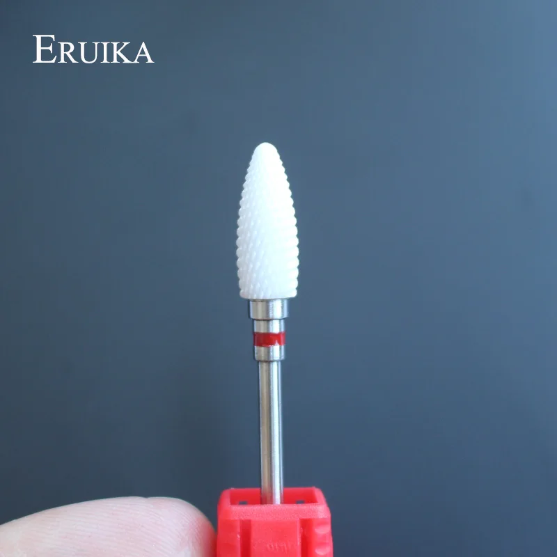 ERUIKA Pro 1 pz Ceramica Torcia Nail Drill Bits Fresa elettrico Rotativo Trapano Lima per Unghie Rimuovere Nail Acrilico Gel Polish strumenti