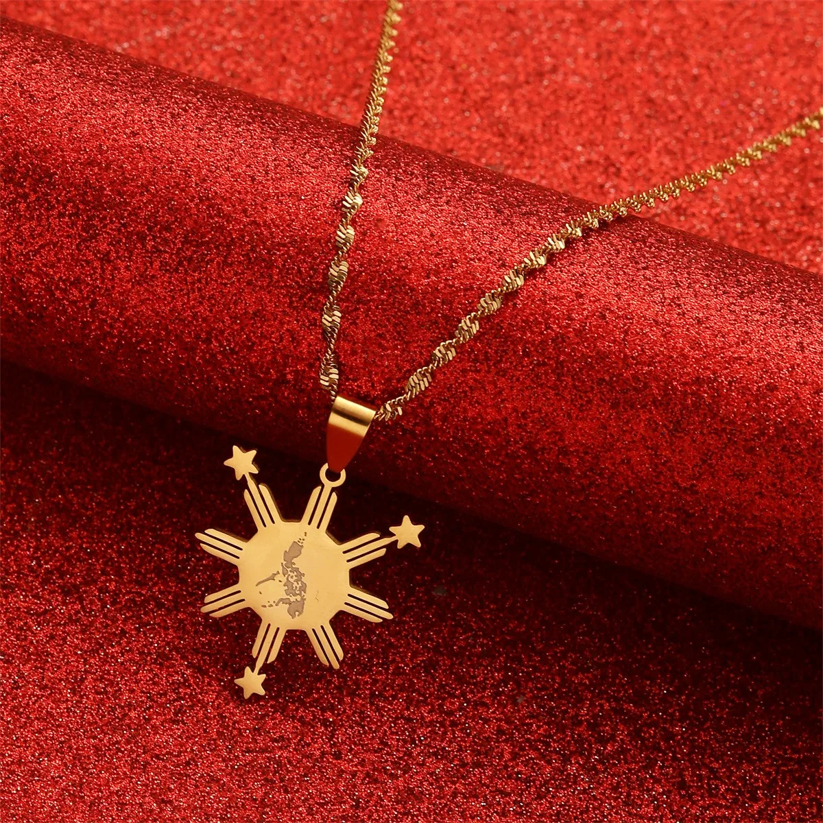 Philippines Map Flag Pendant & Necklaces for Women Men Country Maps Pilipinas Jewelry Filipino Gifts