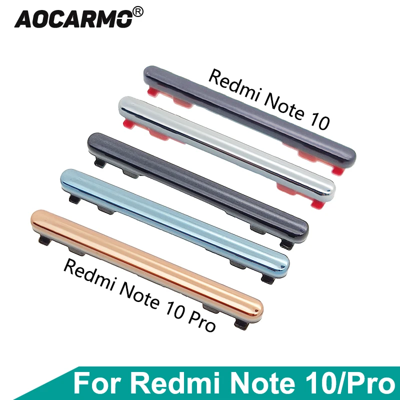 Aocarmo For Xiaomi Redmi Note 10 / Note10 Pro Power On Off Button + Volume Up Down Buttons Side Switch Key Replacement Part