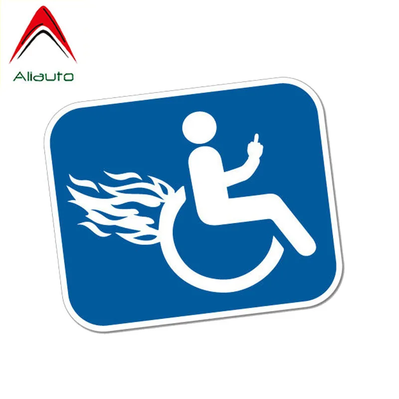 Aliauto Funny Car Sticker Disable Furious Wheelchair Motorcycle Personality Waterproof Anti-UV Accessories PVC Decal,12cm*10cm