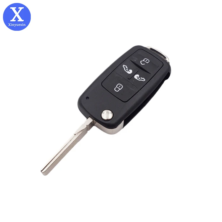 Xinyuexin 4 Button Flip Key Case for VW Transporter Shuttle T5 T6 Remote Car Key Shell Replacement 4buttons