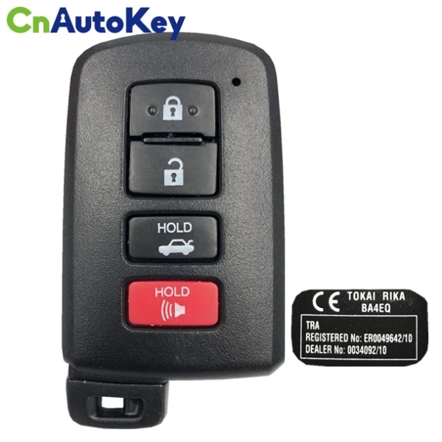 CN007086 Aftermarket For Toyota Camry Avalon Aurion Smart Key 4Buttons, BA4EQ P1 88 DST-AES Chip, 433MHz 89904-33460 Keyless Go