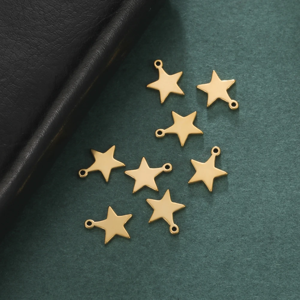 5 Stück/Set Edelstahl-Anhänger für Schmuckherstellung, Mond, Stern, Lebensbaum, Blitz, DIY-Anhänger für Ohrringe, Halsketten, Armbänder – Detail 6