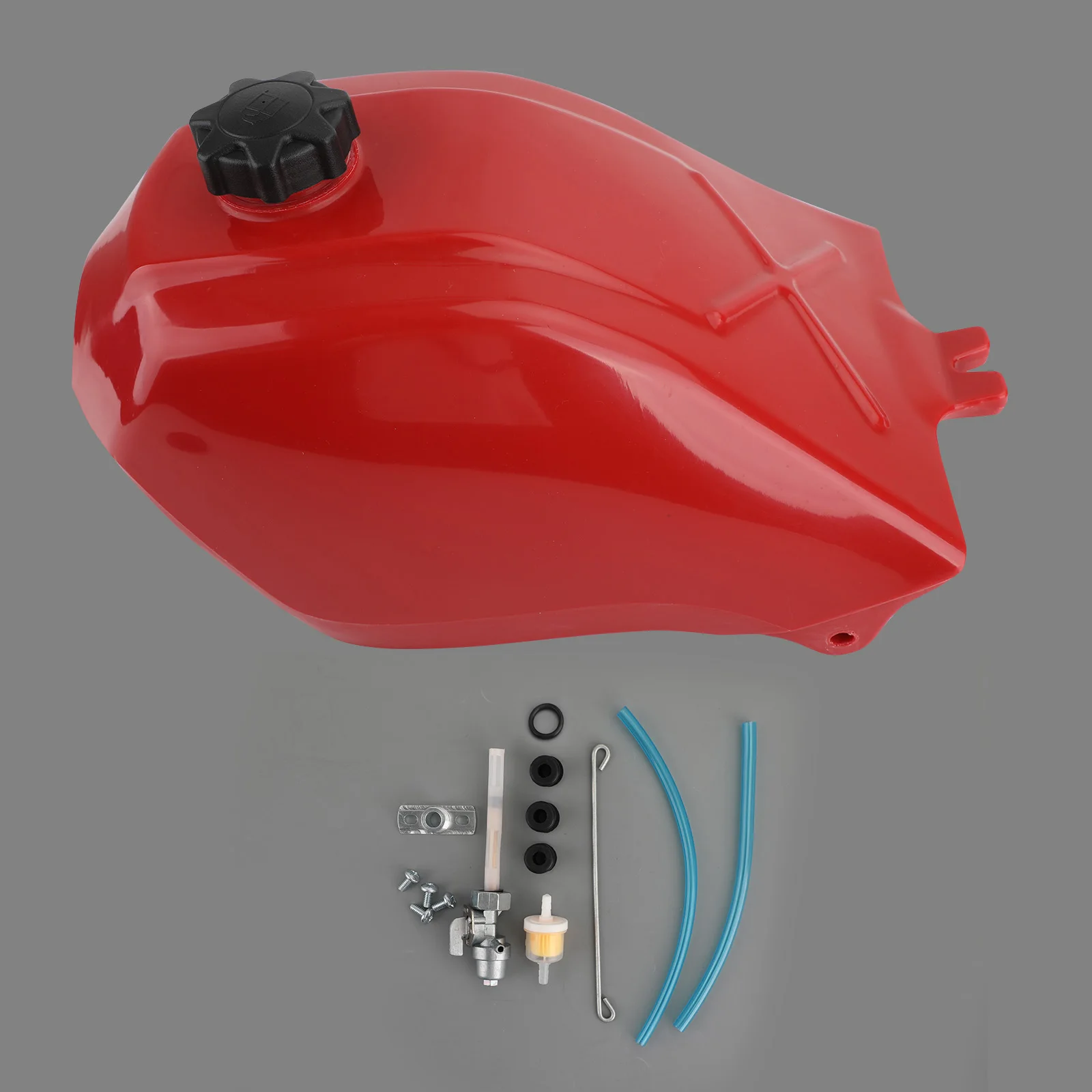 Topteng NEW Gas Fuel Tank w/Cap Petcock Fit for Honda ATC250ES Big Red 250 1985 1986 1987 ATC ES 3-Wheeler Parts