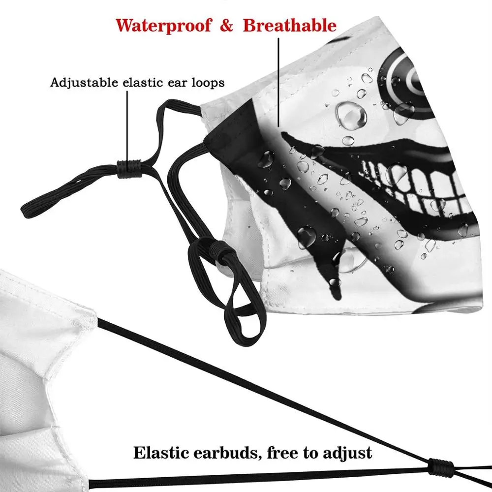 Laughing Jack Head Funny Print Reusable Pm2.5 Filter Face Mask Laughing Jack Creepypasta Clown