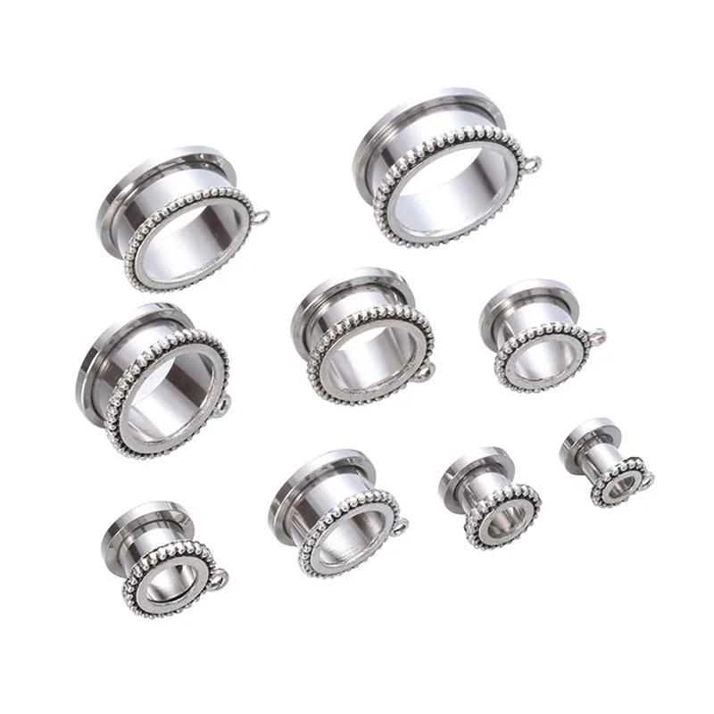 2PCS Stainless Steel 6-30mm DIY Ear Tunnel Lot DIY Ear Gauge Accessories Guage Plug Dangle Accessories Stretcher Plug Jewelry