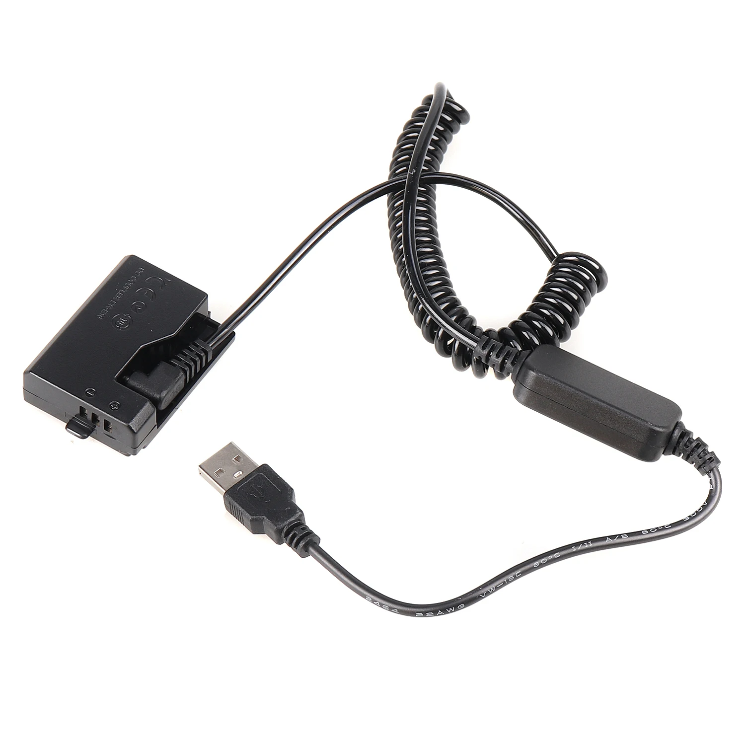 

DR-E10 Dummy Battery USB Spring Cable Adapter For Canon Rebel T3 T5 T6 X50 Camera