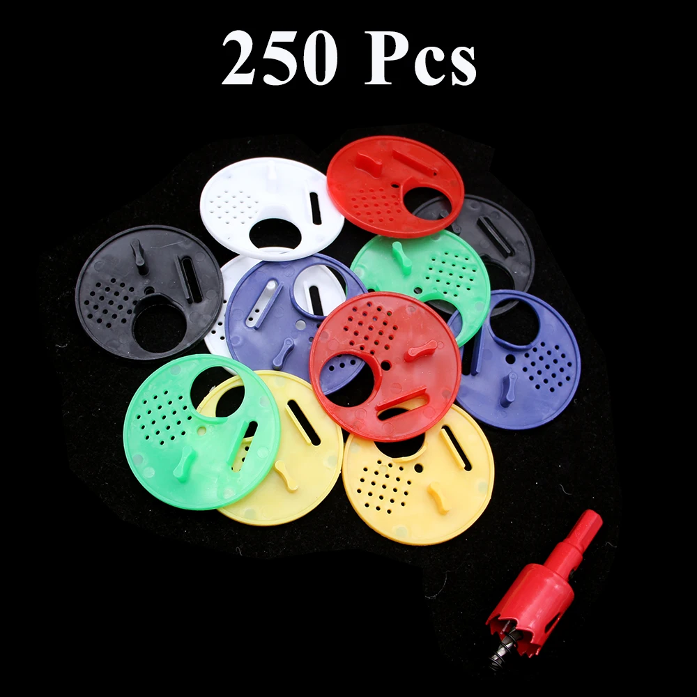 

250PCS Wholesale Beekeeping Bee Supplies Ventilate Hole Round Beehive Rotary Entrance Gate Disc Plastic Nest Door Metal Opener