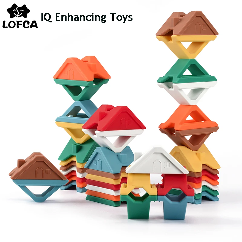 

LOFCA Silicone Building Blocks Montessori Learning IQ Education Enhancing Toys Color Health And Safety Perception Multifunction