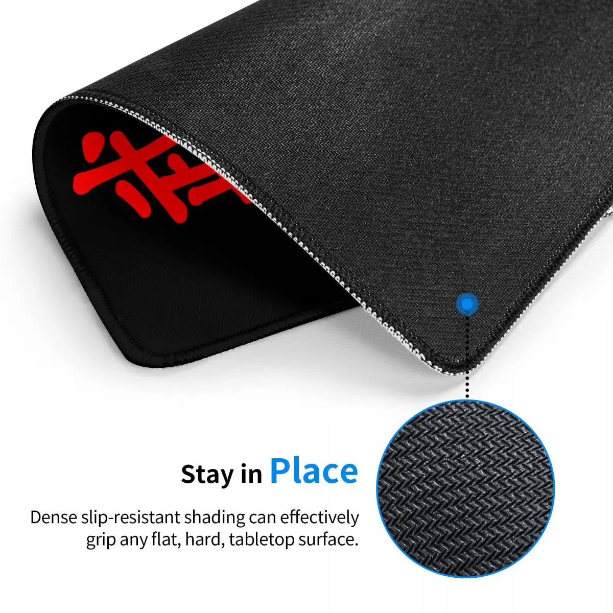 Bushido Kanji Mouse Pad Customized Anti-Slip Rubber Base Gaming Mousepad Accessories Japanese Warrior Samurai Office Laptop Mat