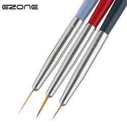 EZONE-pincel de pintura de diferentes tamaños, pluma de línea de gancho fino, pluma de dibujo de línea de arte de uñas, pintura de acuarela al óleo, suministro escolar y de oficina, 3 uds.