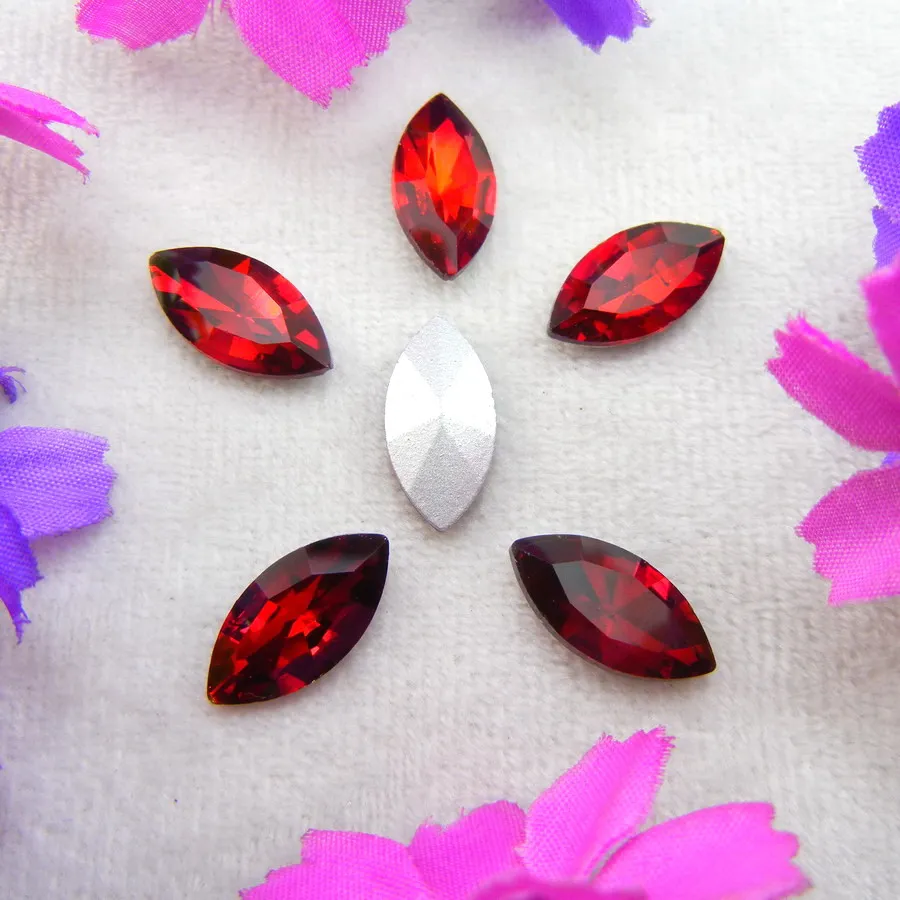 Glaskristalle in 8 Größen und Farben, Navette-, Pferdeaugen- und Marquise-Form, zum Aufkleben, für Handarbeiten, Nagelkunst, Handyhüllen, DIY – Detail 9