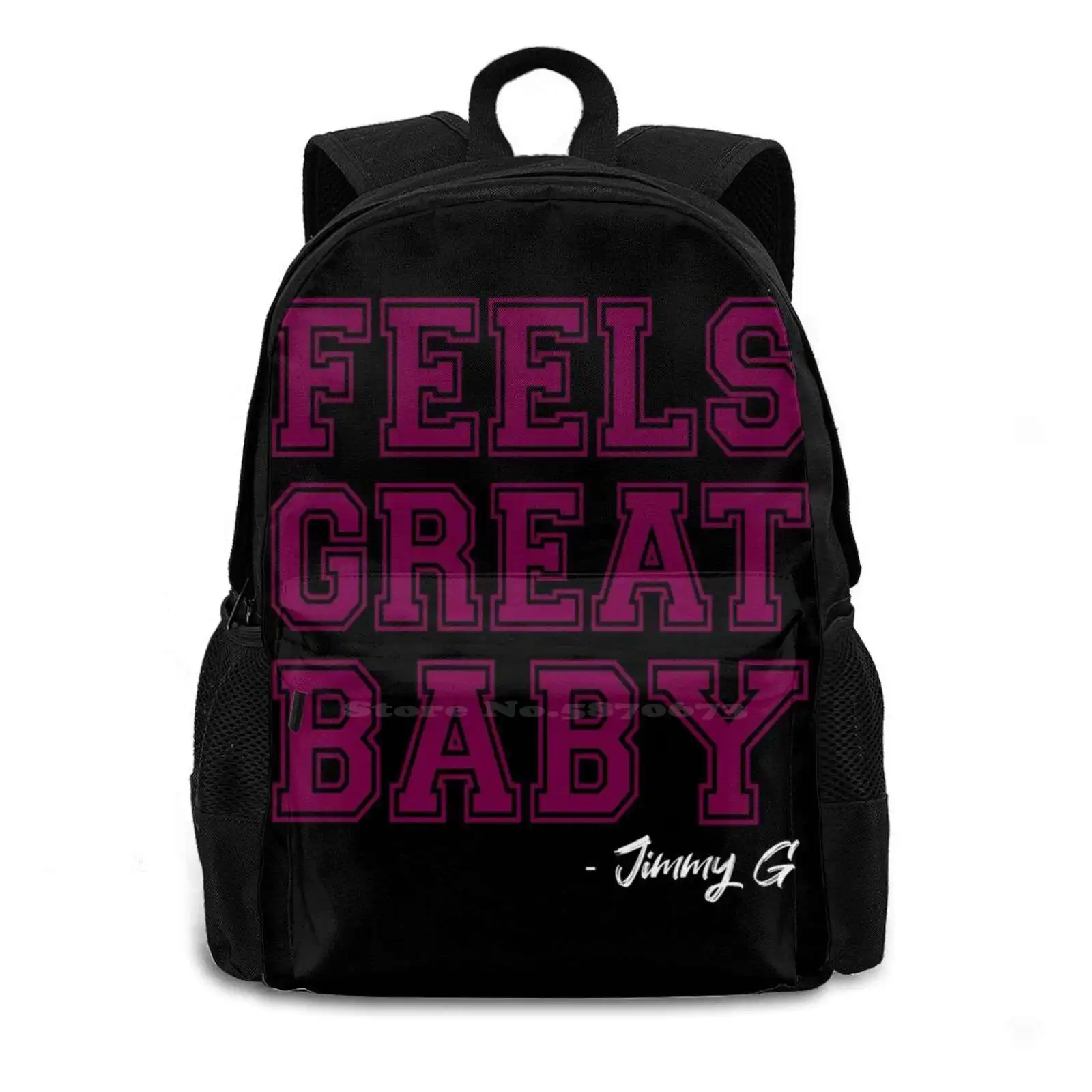 Feels Great Baby Jimmy G Large Capacity School Backpack Laptop Travel Bags Feels Great Baby Jimmy G Football Feels Great Baby