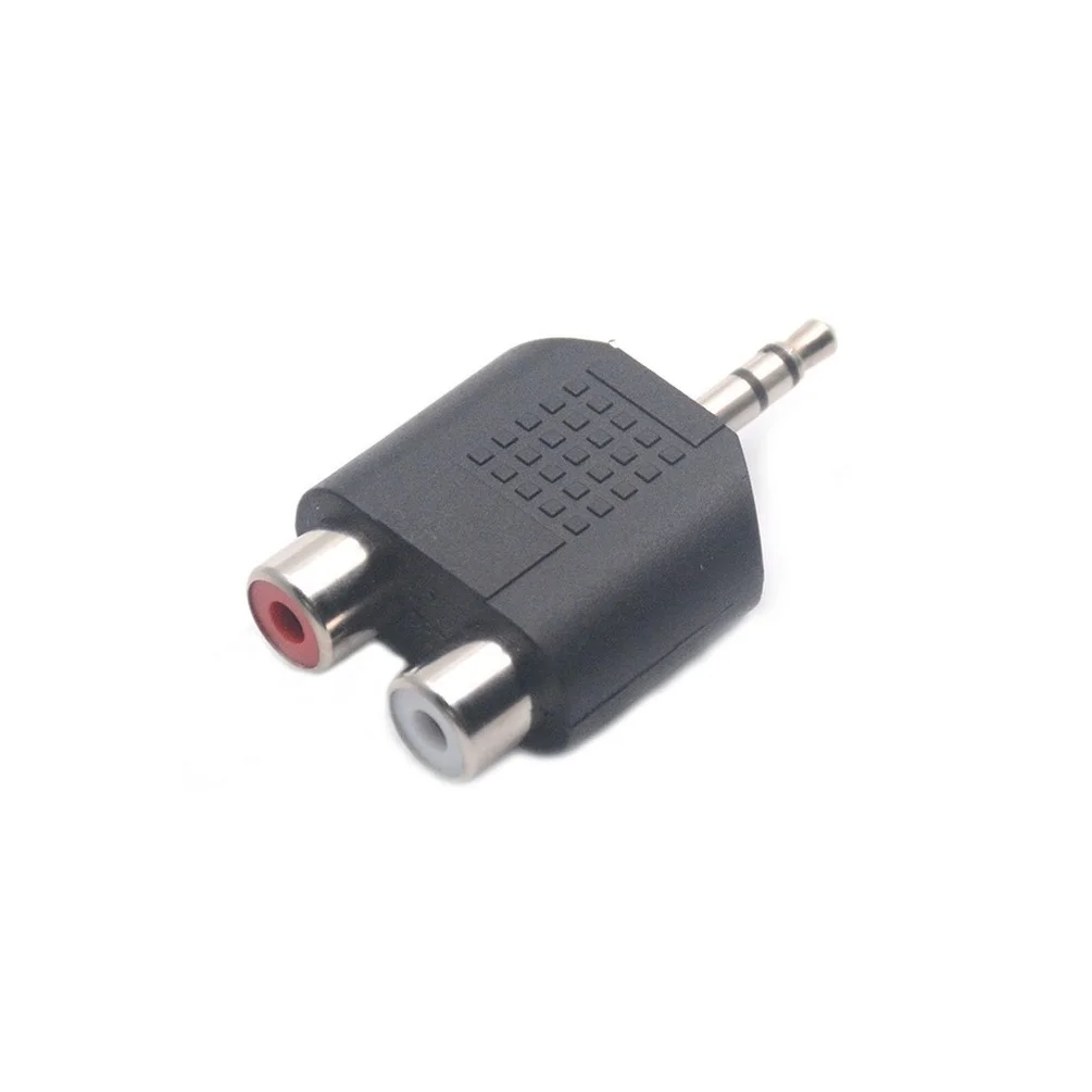 1Pc 3.5Mm Plug Naar 2 Rca Jack Man-vrouw 3.5 Naar Av Audio Connector 2 In 1 stereo Headset Dual Hoofdtelefoon Audio Adapter