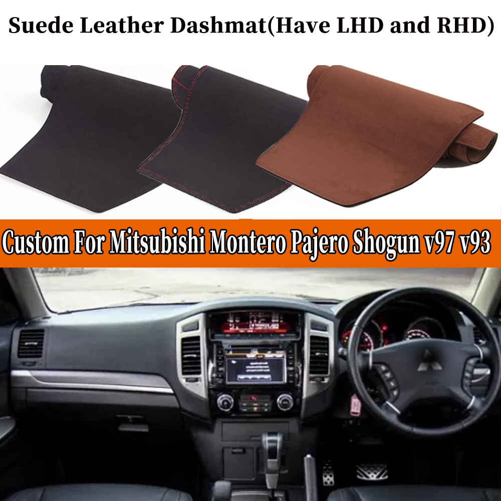 

Accessories Suede Leather Dashmat Dashboard Cover Pad Dash Mat Carpet Car-styling For Mitsubishi Montero Pajero Shogun v97 v93