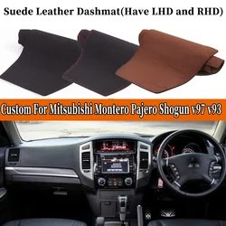 Accessories Suede Leather Dashmat Dashboard Cover Pad Dash Mat Carpet Car-styling For Mitsubishi Montero Pajero Shogun v97 v93