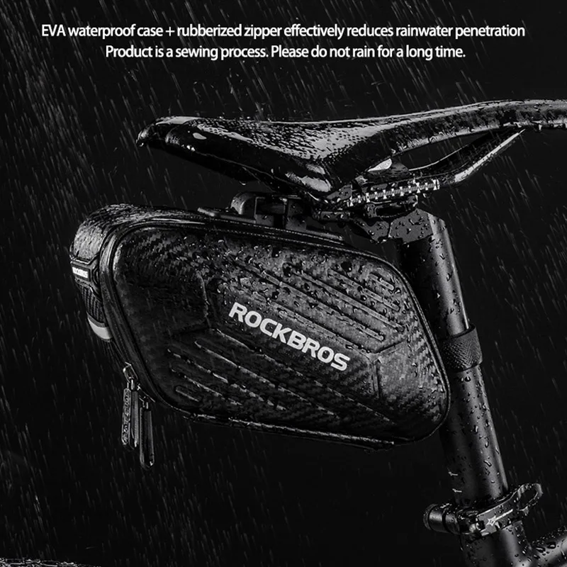 ROCKBROS Rainproof Bike Saddle Bag Large Capacity Bicycle Pannier Cycling Tail Rear Pouch Bag Reflective Bicycle Accessories