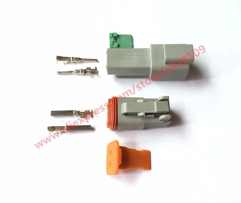 1 set 2 Pin Female Male Waterproof Electrical Wire Connector Plug Deutsch Enhanced Seal Shrink Boot Adapter DT06-2S DT04-2P