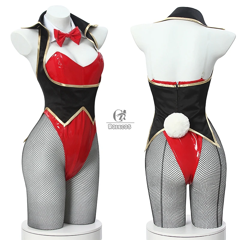 ROLECOS-Disfraz de Anime Kakegurui Yumeko Jabami para mujer, traje de conejito Sexy, Mono para Halloween