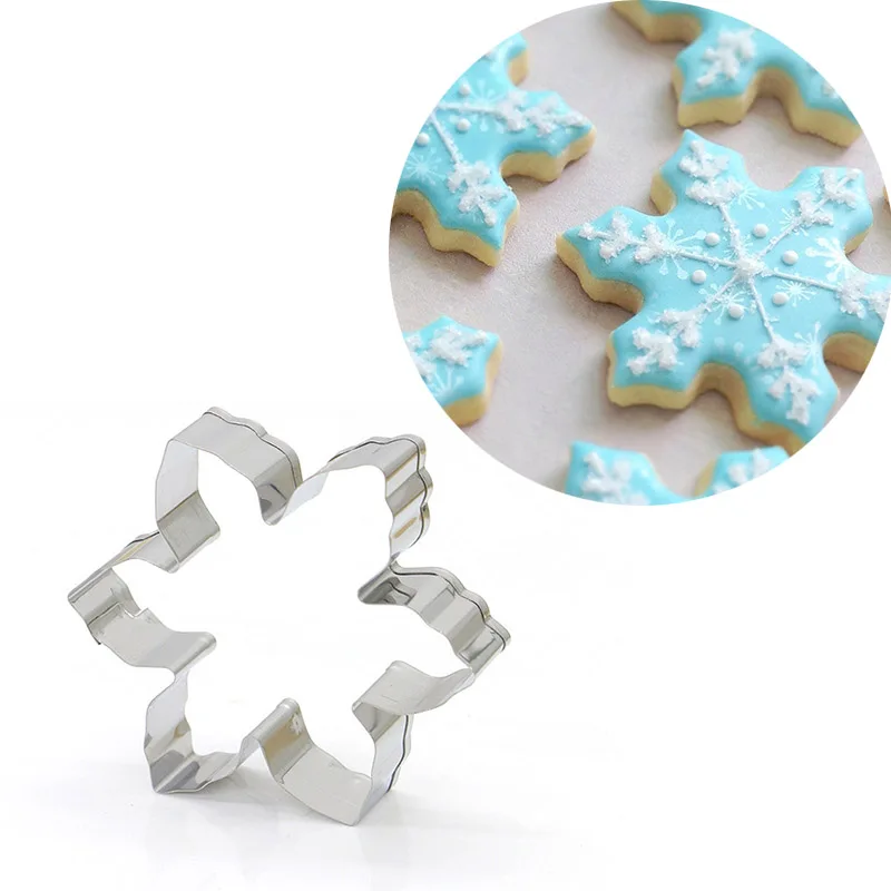 

3D Snowflake Cookie Cutter Stainless Steel Cookie Molds Bakeware Gingerbread Baking Form Biscuit Cutter for Home Easter Party