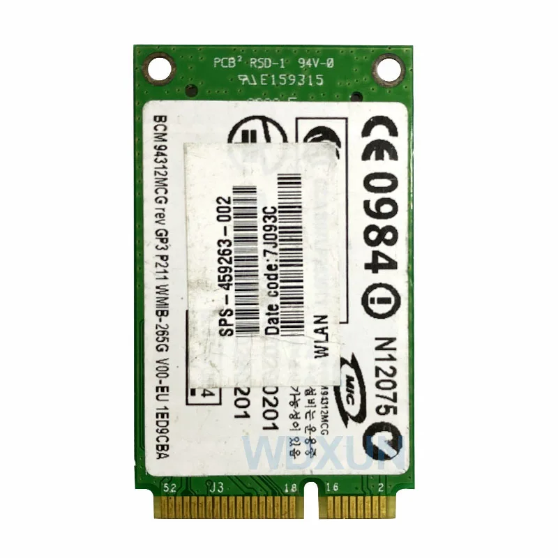 BCM4312 BCM94312MCG MINI PCI-E Sem Fio WI-FI Cartão para HP dv4 dv5 dv7 6730b 2530 SPS 459263-002 CQ45 CQ40