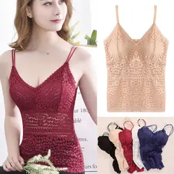 Solid Lace Bra Padded Wire Free Bra Can Be Worn Outside Floral Openwork Non-adjusted Straps Vest One Size Bras Hot Hot