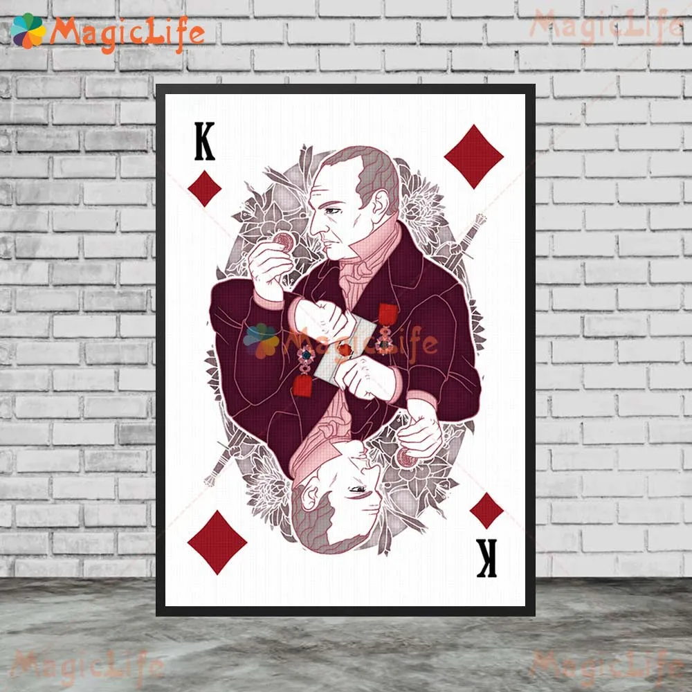 عد مونتي كريستو أوراق اللعب بوكر الرسم على لوحات القماش الجدارية ديكور المنزل جدار صور لغرفة المعيشة الملصقات غير المؤطرة #3