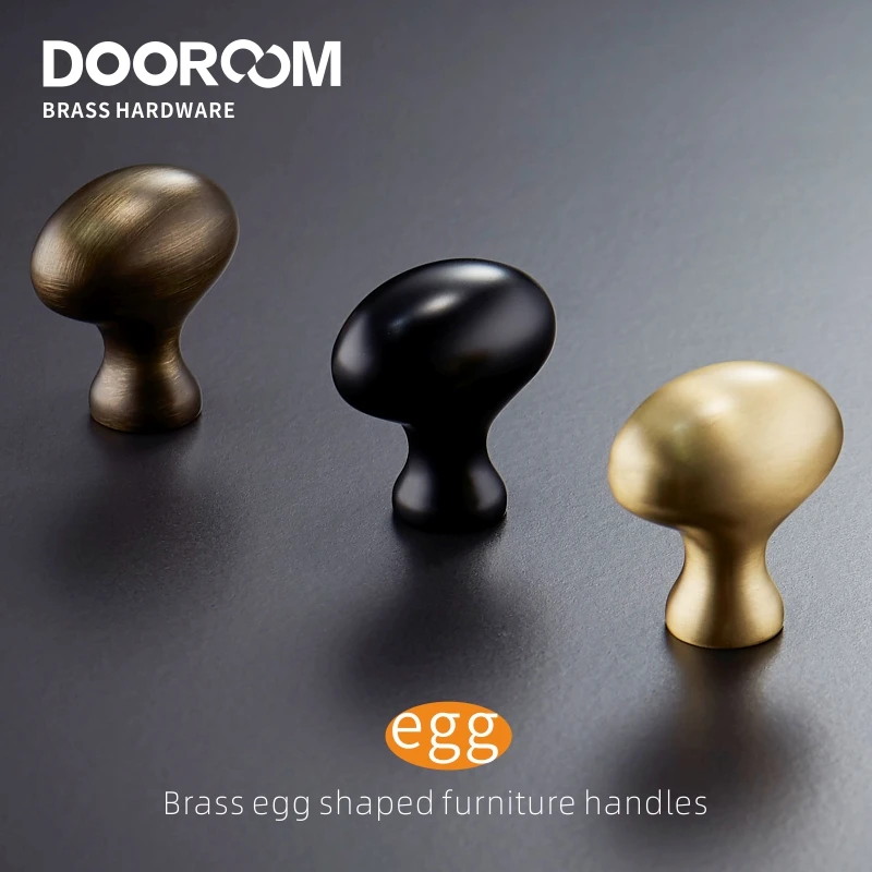 

Dooroom Brass Egg Furniture Handles Wardrobe Dresser Cupboard Cabinet Door Drawer Shoe Box Pulls Pastoral Mediterranean Knobs