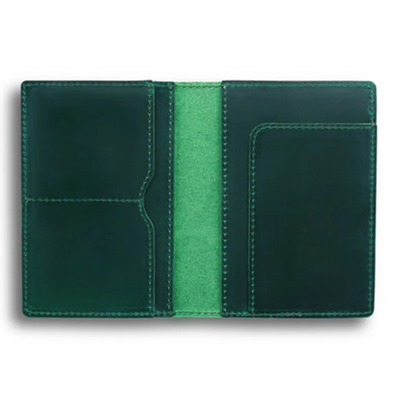 Funda de cuero genuino Vintage para pasaporte para hombre, billetera de viaje, organizador de documentos, fundas de cuero de vaca hechas a mano para