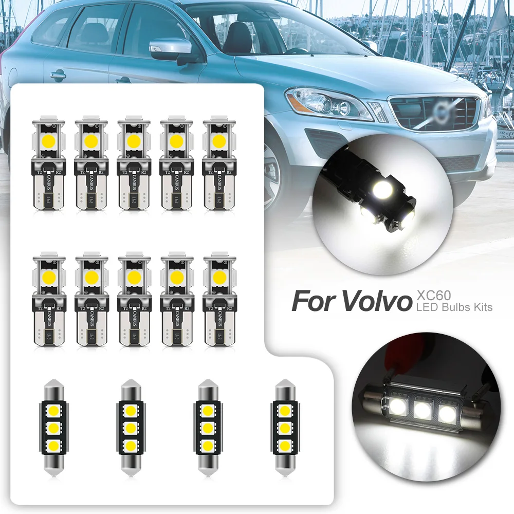 No brave-Kit d'ampoules intérieures LED pour Volvo XC60, Canbus Map, Breton Trunk Door, IsotBox Lamp, Blanc, GT, 2009-2015, 14x