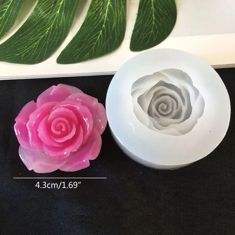 Molde de silicona con forma de flor 3D, 10 estilos, Camelia, peonía, Margarita, flor de loto, colgante, herramientas de joyería, moldes de resina