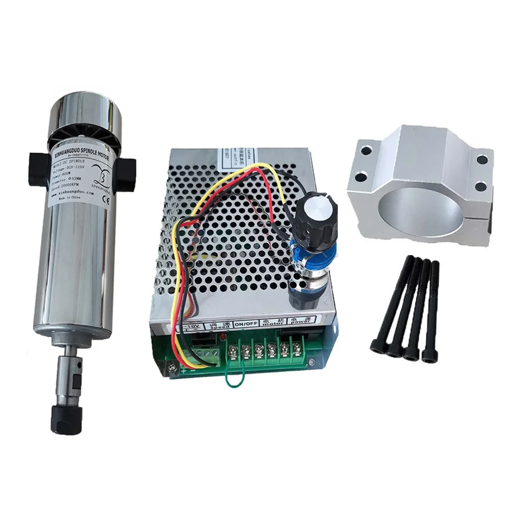 DC110V 800W Air Cooled Spindle 20000RPM Spindle Motor + Power Speed Controller + ER11/ER16 For DIY CNC