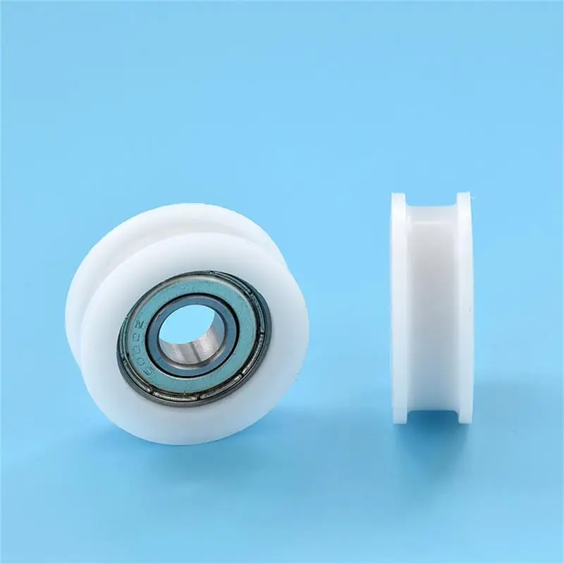 10pcs/50pcs 10*35*12.5mm Nylon coated plastic H type groove pulley POM roller guide wheel 6000ZZ bore size 10mm diameter 35mm