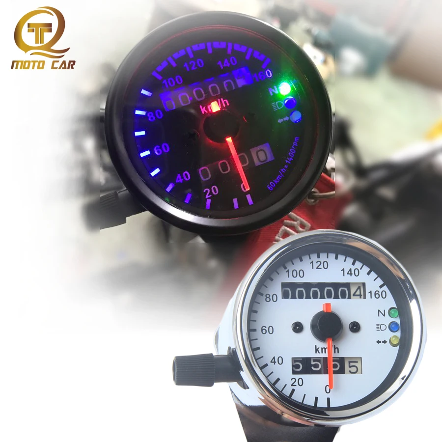 

Motorcycle Speedometer Tachometer Adjust Odometer Gauge Instruments Mileage Meter 0-160km/h for ATV bike Vintage GN250 CG125