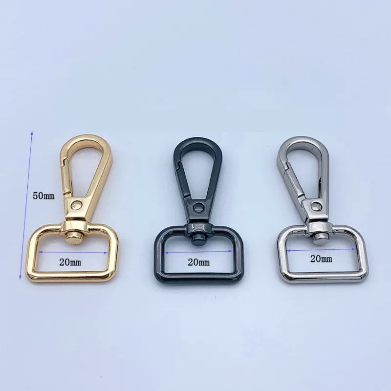 20 mm metal Handbag Bag Clasps Gold Silver Lobster Swivel Trigger Clips Snap Hooks Lanyard Hook Buckles Carabiner