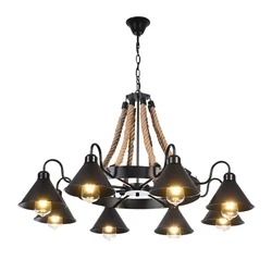 American Coffee Shop Chandelier Loft Wrought Iron Retro Industrial Style Restaurant and Bar Hot Pot Restaurant Chandelier