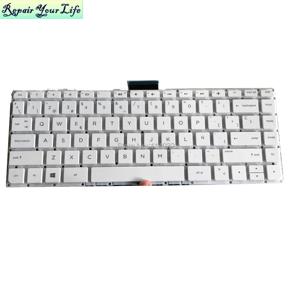 

Spanish Replacement Keyboards for HP STREAM 14-CB 14-CB011WM CB003 AX001 TPN-Q183 SP ES keyboard White 901658-001 NSK-CX3SQ new