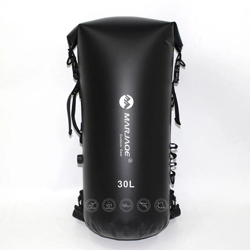 30L Trekking Dry Bag Impermeable Floating Backpack Roll Top Sail Kayak Drypak Motorcycle Drybag Bouy Bike Boat Dry Sack Deck Bag