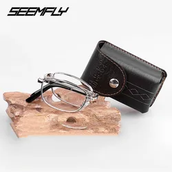 Seemfly Foldable Alloy Reading Glasses Women Men Folding Prosbyopic Glasses Ultralight +0.5 0.75 1.0 1.25 1.5 1.75 2.0 2.5 3.0