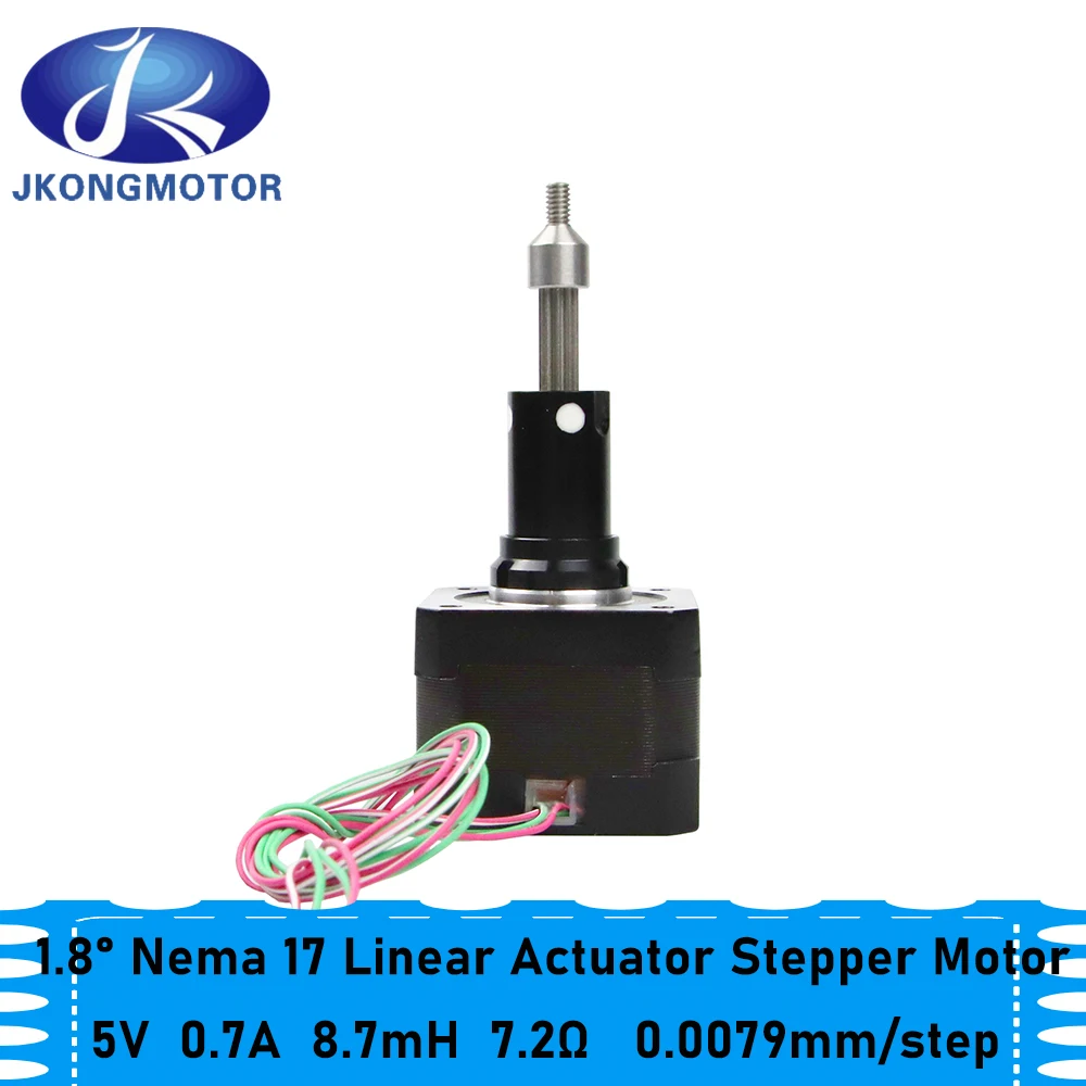 Atuador Linear Cativo Híbrido da Fase 5v 0.7a Nema 17 de Jkongmotor 1.8 Graus com Parafuso Rosqueado da Movimentação Jk42h2a5007k422