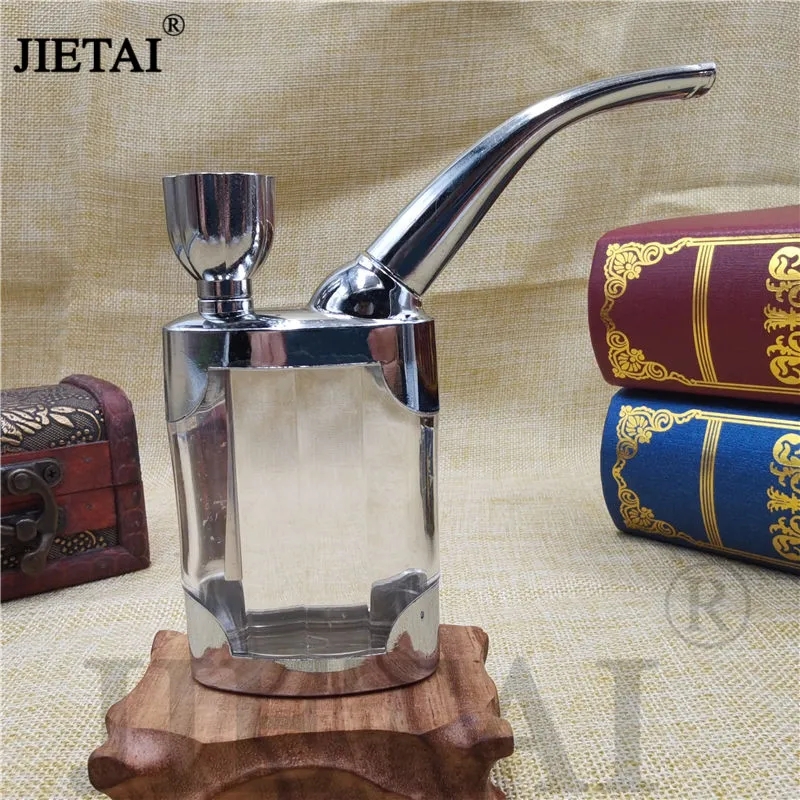 JIETAI Portable Water Pipe Plastic Bottle Mini Hookah Shisha Tobacco Smoking Pipes Gift of Health Metal Tube Filter