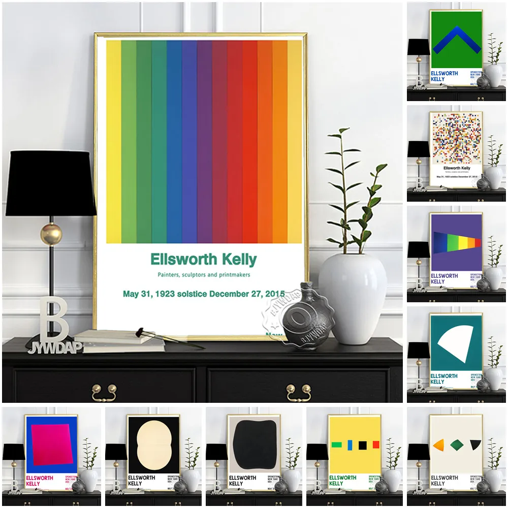 Ellsworth Kelly Museum Exhibition Poster, Spectrum Iv Wall Picture, Kelly Color Patten Wall Picture, Geometric Graphics Prints