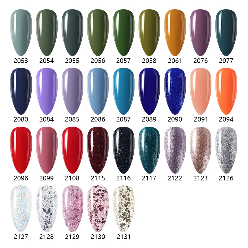 NAILCO Gel Nail Polish 15ml Spring Green Red Pink Colors Series UV/LED Glitter Nails Gel DIY Nail Art Manicure Set Top New Year