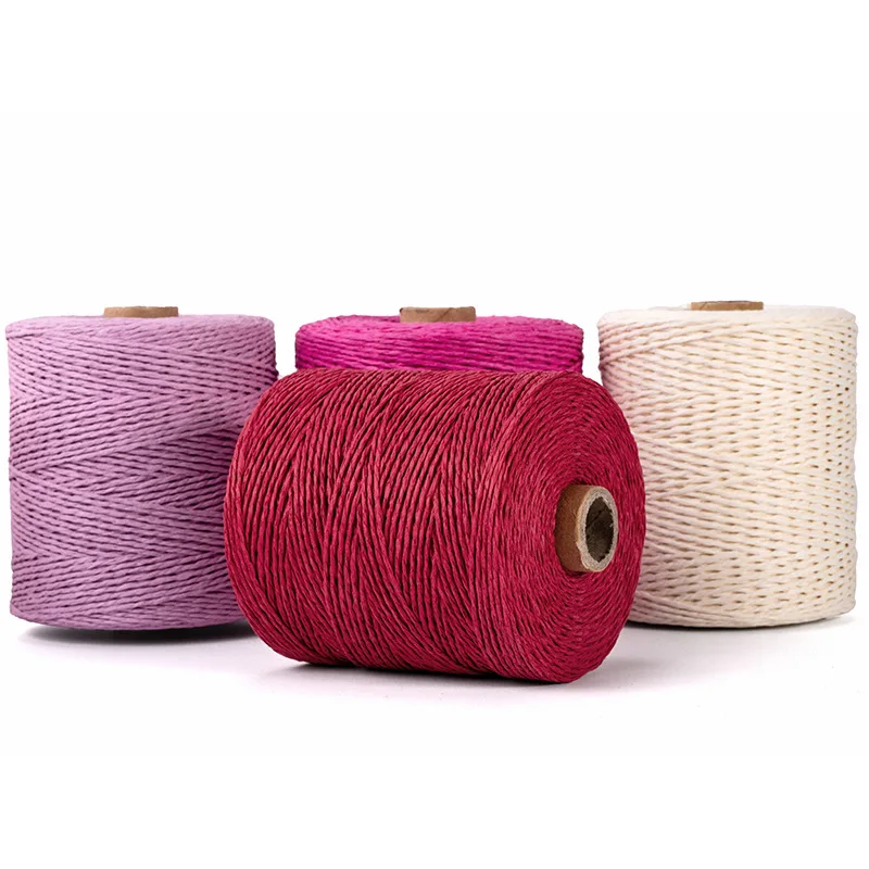 Natural Raffia Straw Yarn DIY Handcraft Hat Bag Weaving Rope Eco-friendly Paper Yarn Hand Knitting Crochet Threads 300m