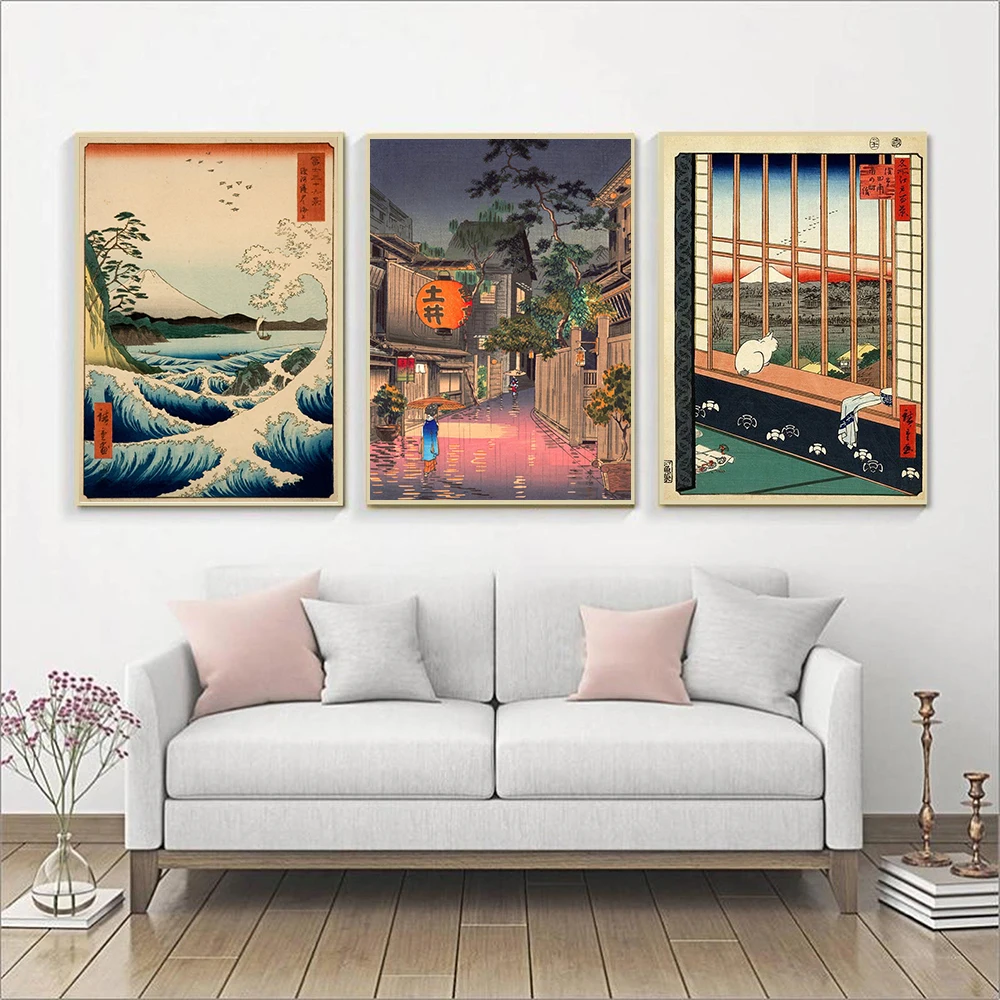 

Nostalgia Japanese Vintage Style Poster Ushigome Kagurazaka Retro Posters Japanse Wall Art Painting Kidsroom Home Decor No Frame