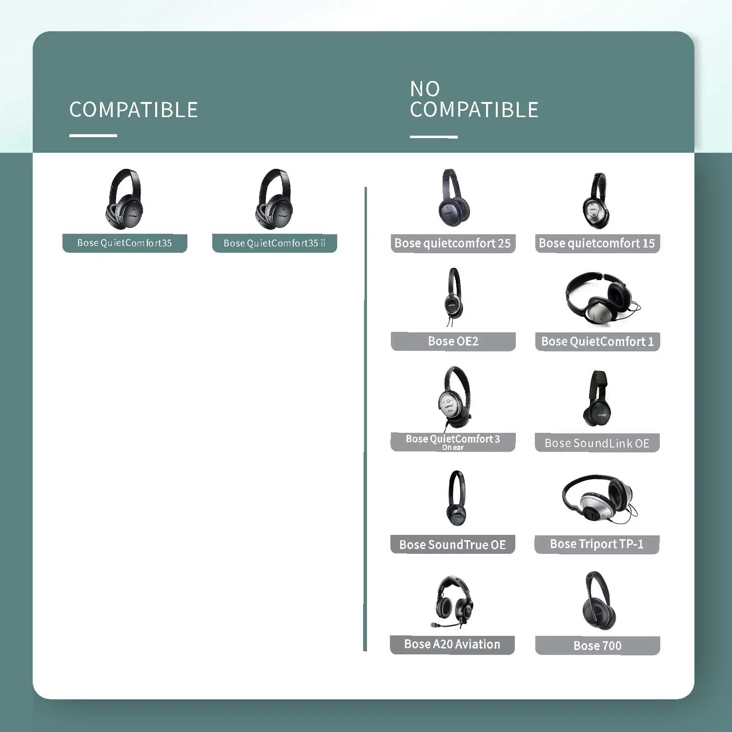 Сменные амбушюры qc35 для наушников Bose Calm Comfort 35, совместимы с тихим чехлом Comfort 35 ii (серый)