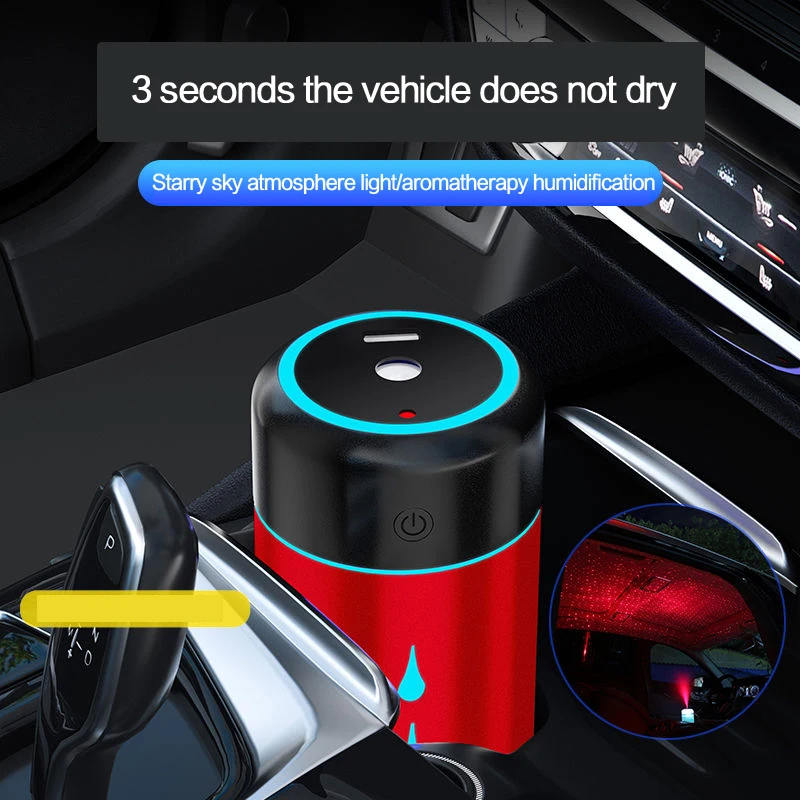 

1Pcs Baseus Car Perfume Diffuser 285Ml Umidificador 6 Colors LED Starry Sky Essential Oil Air Humidifier Auto Cars Diffuser