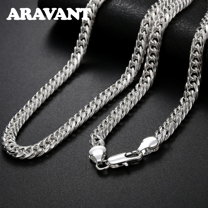 Aravant 925 Silver 6MM Necklace Chain For Men Women Fashion Jewelry