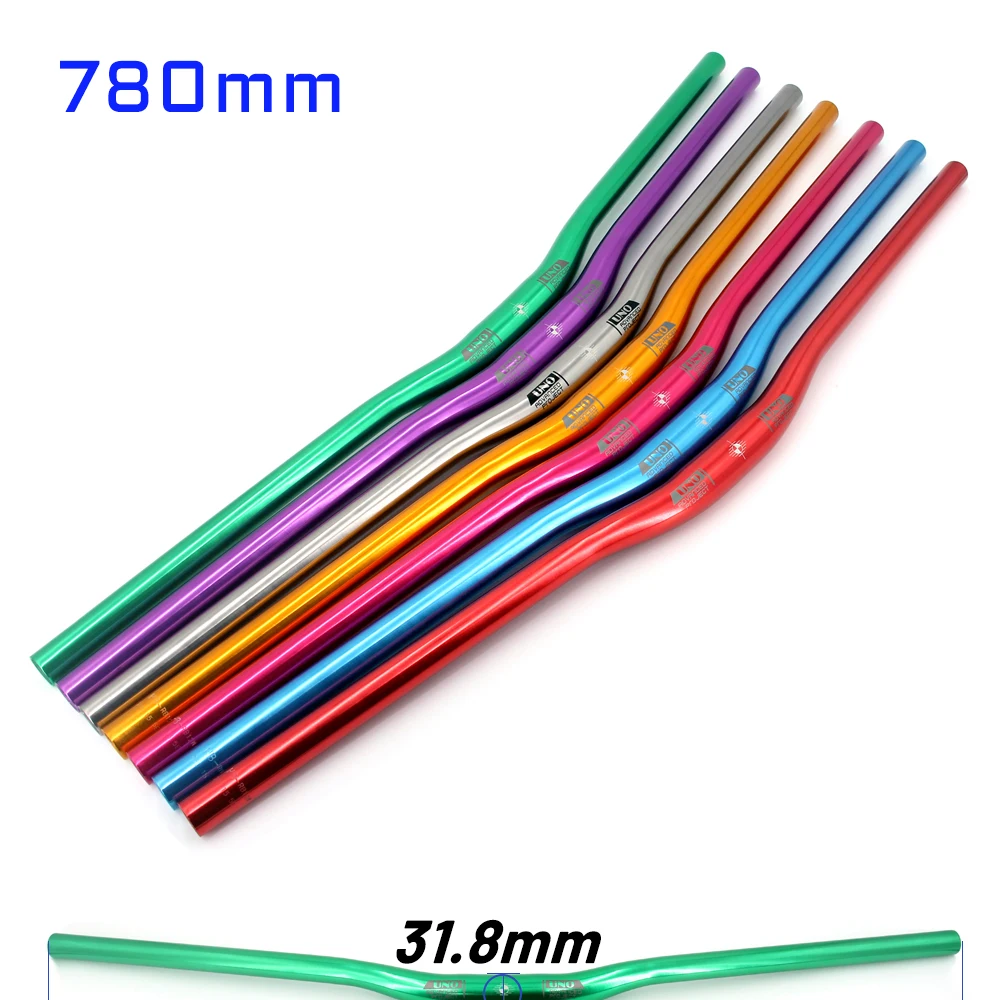 UNO MTB Bicycle Handlebar Aluminium Alloy AM DH Enduro FR Handlebar 740/780mm*31.8mm Rise MTB Handle bar 7 Color Bicycle Power